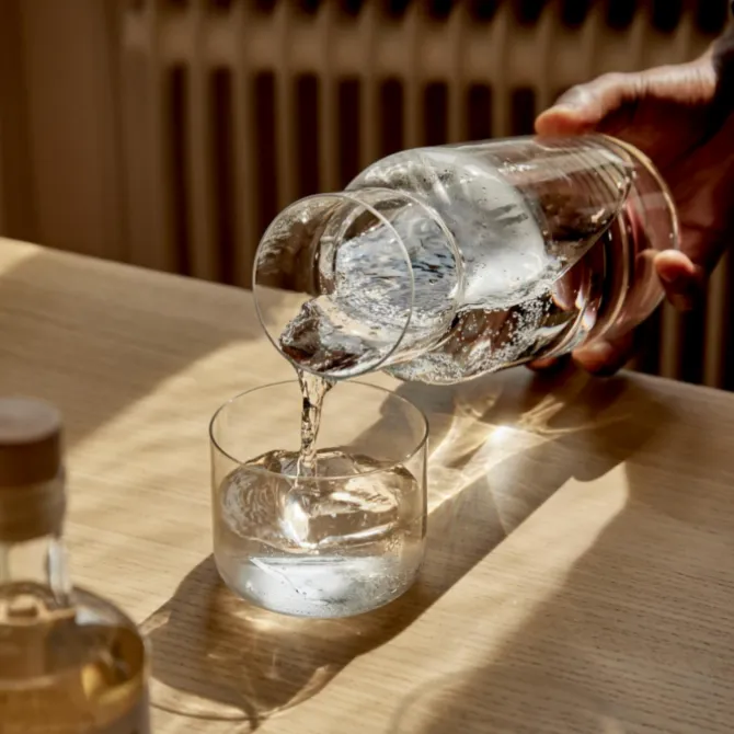 Aarke Nesting karaf met lepel 1,1 liter glas