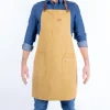 Alaskan Maker N°325 schort met nek- en middelband katoen Mus