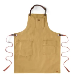 Alaskan Maker N°325 schort met nek- en middelband katoen Mus