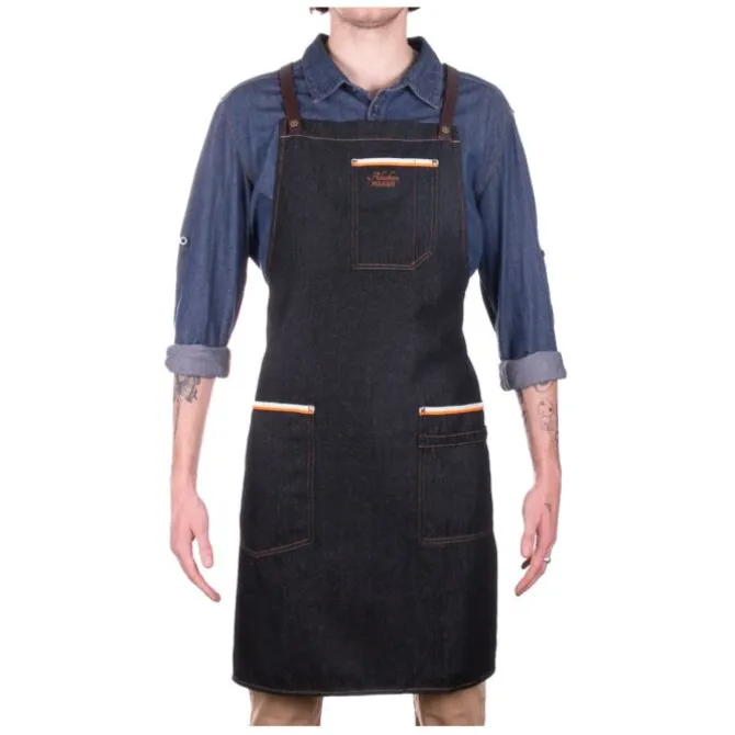 Alaskan Maker N°325 schort met nek- en middelband katoen Selvedge Jeans