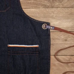 Alaskan Maker N°325 schort met nek- en middelband katoen Selvedge Jeans