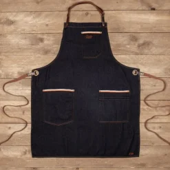 Alaskan Maker N°325 schort met nek- en middelband katoen Selvedge Jeans