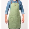Alaskan Maker N°325 schort met nek- en middelband katoen Mint Green