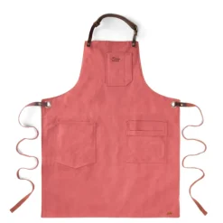 Alaskan Maker N°325 schort met nek- en middelband katoen Sienna