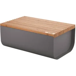 Alessi BG03 DG Mattina broodtrommel met snijplank 34 x 21 cm staal donkergrijs