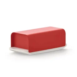 Alessi BG04 R Mattina botervloot 21 x 9,5 cm porselein/rvs rood