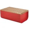 Alessi BG03 R Mattina broodtrommel met snijplank 34 x 21 cm staal rood