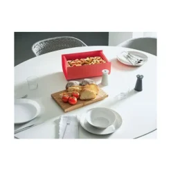 Alessi BG03 R Mattina broodtrommel met snijplank 34 x 21 cm staal rood