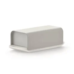 Alessi BG04 WG Mattina botervloot 21 x 9,5 cm porselein/rvs warmgrijs