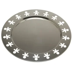 Alessi Girotondo dienblad ø 40 cm hoogte 1,4 cm rvs