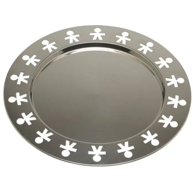 Alessi Girotondo dienblad ø 40 cm hoogte 1,4 cm rvs