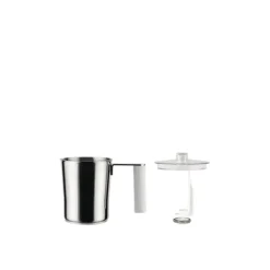 Alessi Plissé elektrische melkopschuimer 350 ml rvs wit
