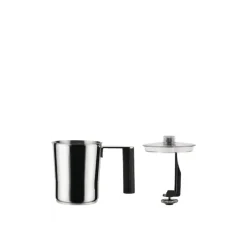Alessi Plissé elektrische melkopschuimer 350 ml rvs zwart