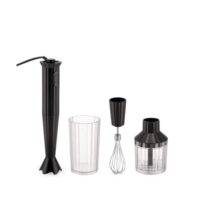 Alessi Plissé staafmixer kunststof zwart 4-delig