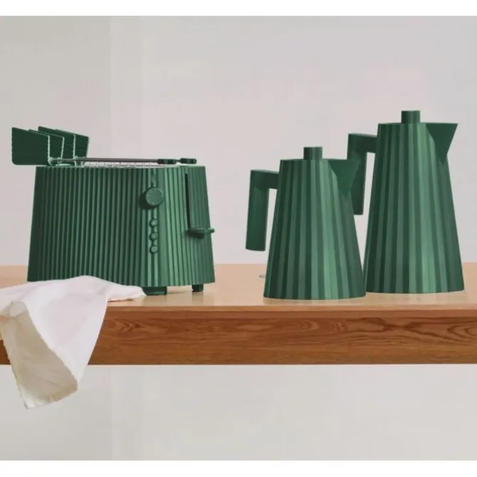 Alessi Plissé waterkoker 1 liter kunststof groen