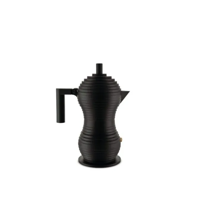 Alessi Pulcina percolator 6-kops aluminium volledig zwart