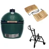 Big Green Egg Extra Large barbecue ø 67,5 cm keramiek groen met onderstel en Acaciahouten zijtafels