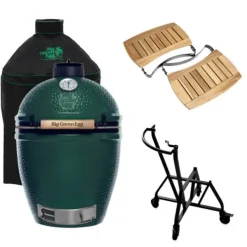 Big Green Egg Large barbecue ø 47 cm keramiek groen met IntEGGrated Nest, Handler, Acaciahouten zijtafels en hoes