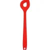 Birkmann roerlepel met gat 29,5 cm silicone kersrood