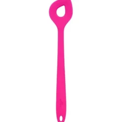 Birkmann roerlepel met gat 29,5 cm silicone knalroze