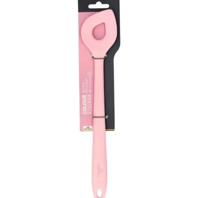 Birkmann roerlepel met gat 29,5 cm silicone zachtroze