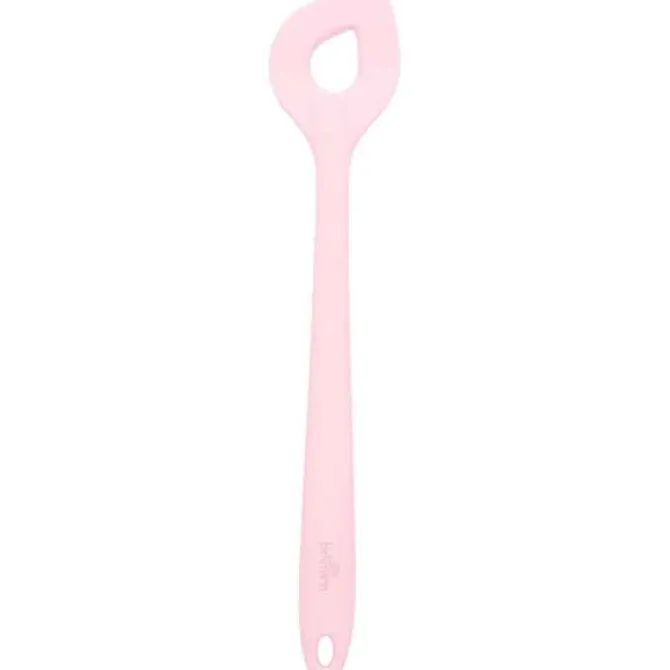 Birkmann roerlepel met gat 29,5 cm silicone zachtroze