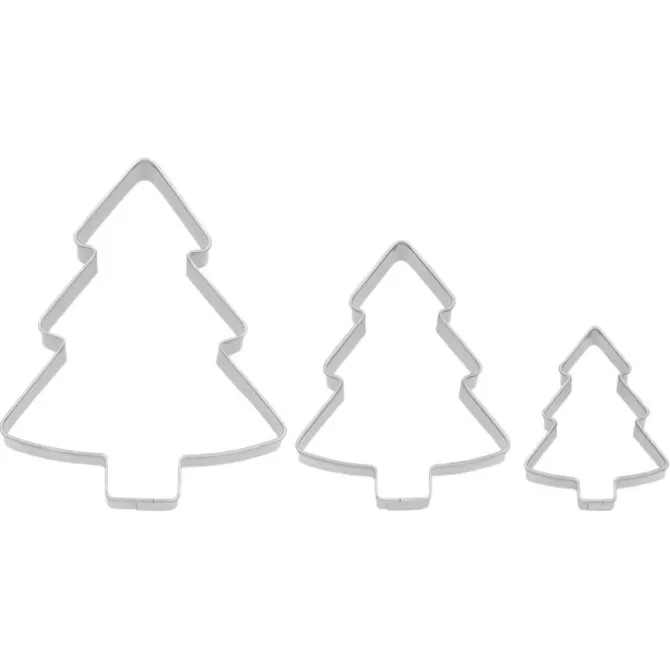 Birkmann uitsteekvorm kerstboom 4, 6 en 8 cm rvs 3-delig