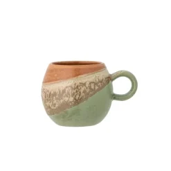 Bloomingville Paula mok ø 9 cm 275 ml aardewerk groen bruin