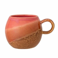 Bloomingville Paula mok ø 9 cm 275 ml aardewerk roze bruin