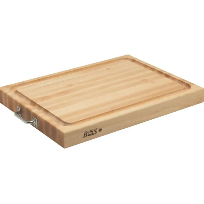 Boos Blocks ProChef snijplank met rvs grepen 61 x 46 x 6 cm esdoornhout
