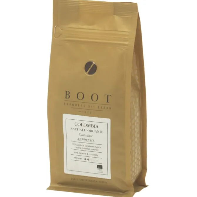 Boot Koffie Colombia Kachalu Organic Espresso koffiebonen 250 gram