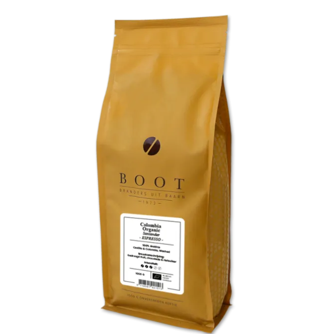 Boot Koffie Colombia Organic Espresso koffiebonen 1 kg