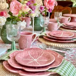 Bordallo Cabbage dinerbord ø 26,5 cm aardewerk roze