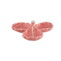 Bordallo Cabbage olijvenschaaltje 3 vakken ø 21,5 cm roze