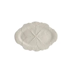 Bordallo Cabbage Small ovaal bord aardewerk crème