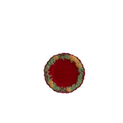 Bordallo Christmas Garland ontbijtbord 22 cm aardewerk rood