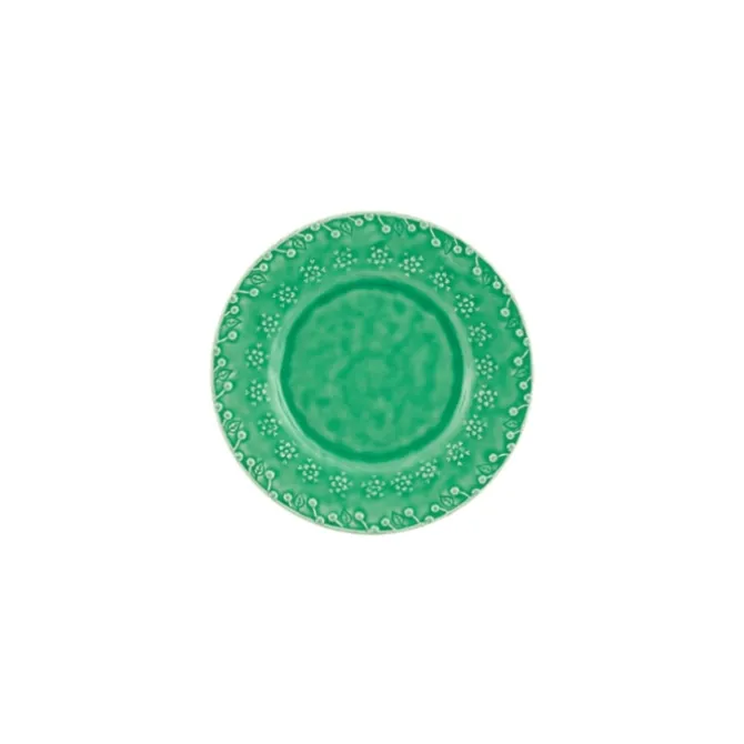 Bordallo Flora dessertbord ø 23 cm aardewerk felgroen