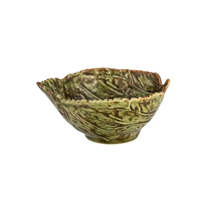 Bordallo Gudrun beukenblad schaal 17 x 15 cm aardewerk groen