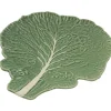 Bordallo koolblad bord 39,5 x 34 cm aardewerk groen