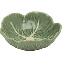 Bordallo koolblad kom ø 12 cm aardewerk groen