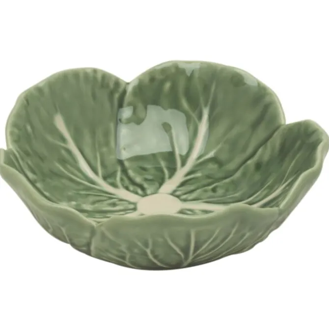 Bordallo koolblad kom ø 12 cm aardewerk groen