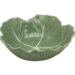 Bordallo koolblad schaal ø 22,5 cm aardewerk groen