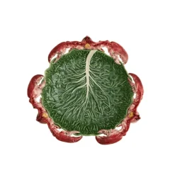 Bordallo koolblad schaal met kreeften ø 49,5 cm aardewerk groen