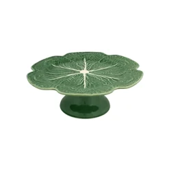 Bordallo koolblad taartplateau ø 31 cm aardewerk groen