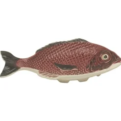 Bordallo vis schaal 26 x 13 cm aardewerk roze