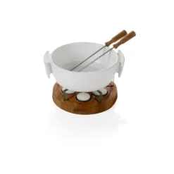 Boska Candle Light Twinkle fondueset 1 liter keramiek wit