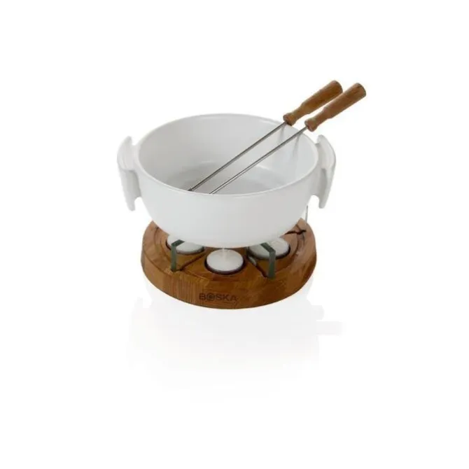 Boska Candle Light Twinkle fondueset 1 liter keramiek wit