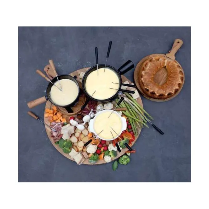 Boska Monaco Fondue Set Pro 1 liter gietijzer zwart 4-persoons