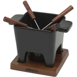 Boska Tapas fondueset 400 ml aardewerk zwart 4-persoons