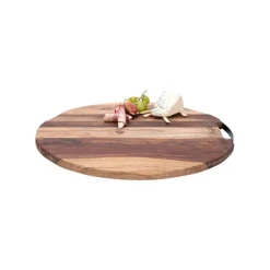Bowls and Dishes Pure Rose Wood serveerplank ø 50 cm met 1 metalen handvat
